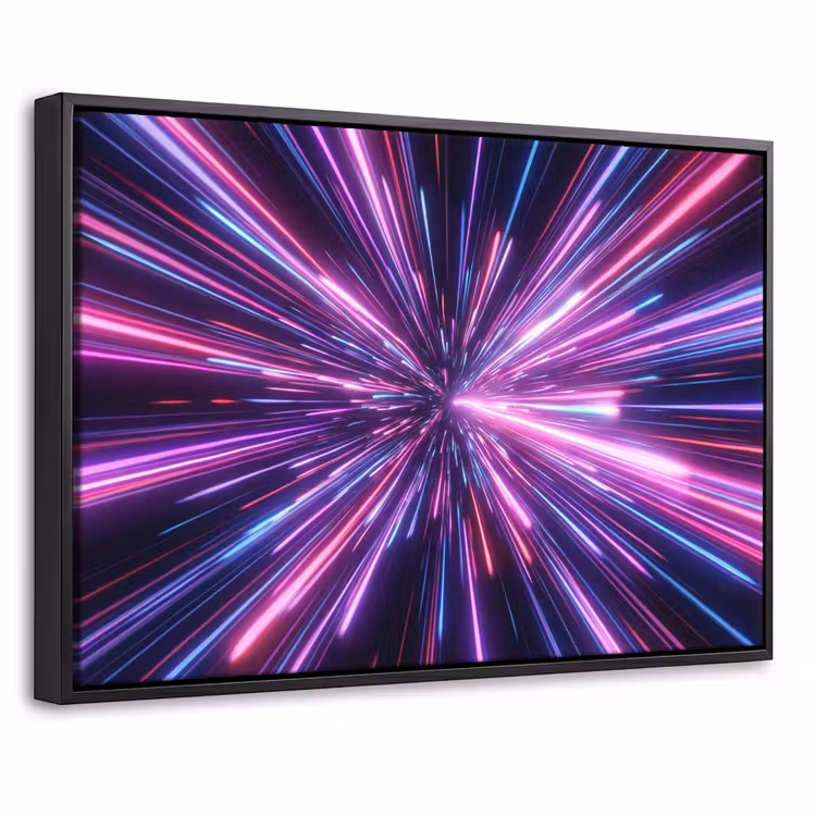 Canvas met lijst - Lichtsnelheid - Ruimte - Roze - Paars — 1