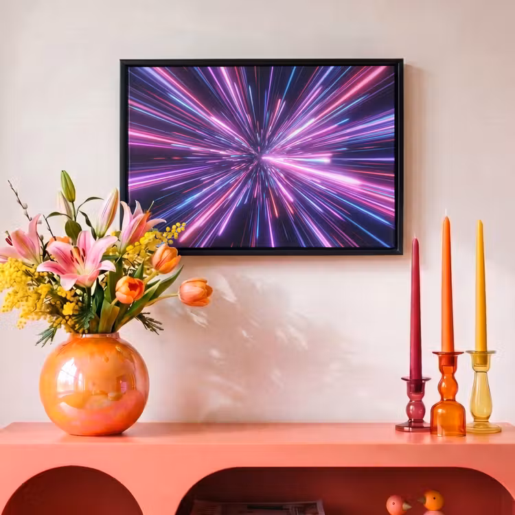 Canvas met lijst - Lichtsnelheid - Ruimte - Roze - Paars — 4