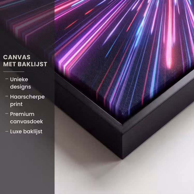 Canvas met lijst - Lichtsnelheid - Ruimte - Roze - Paars — 5