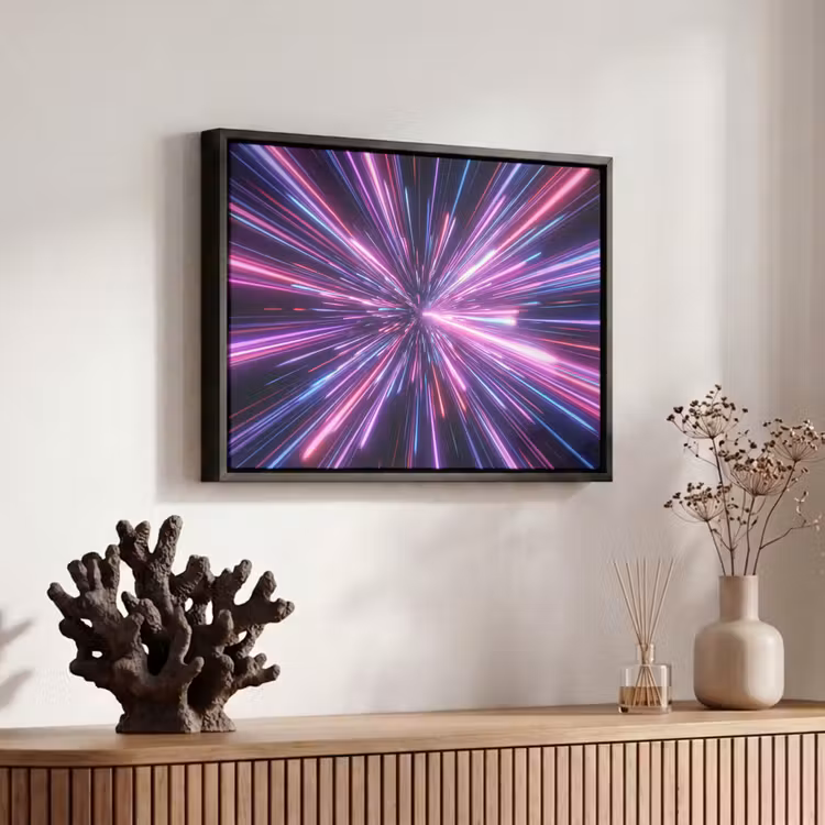 Canvas met lijst - Lichtsnelheid - Ruimte - Roze - Paars — 6