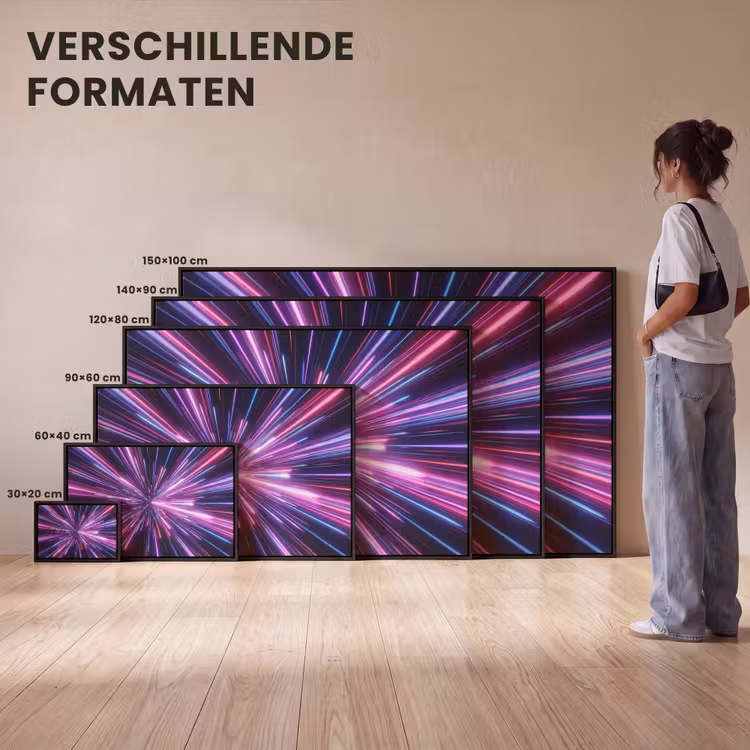 Canvas met lijst - Lichtsnelheid - Ruimte - Roze - Paars — 7