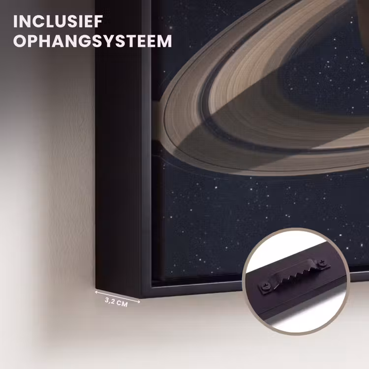Canvas met lijst - Planeten - Saturnus - Ruimte — 3