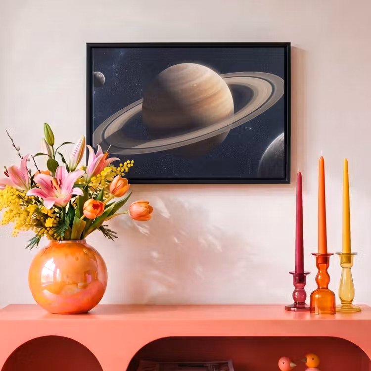 Canvas met lijst - Planeten - Saturnus - Ruimte — 4