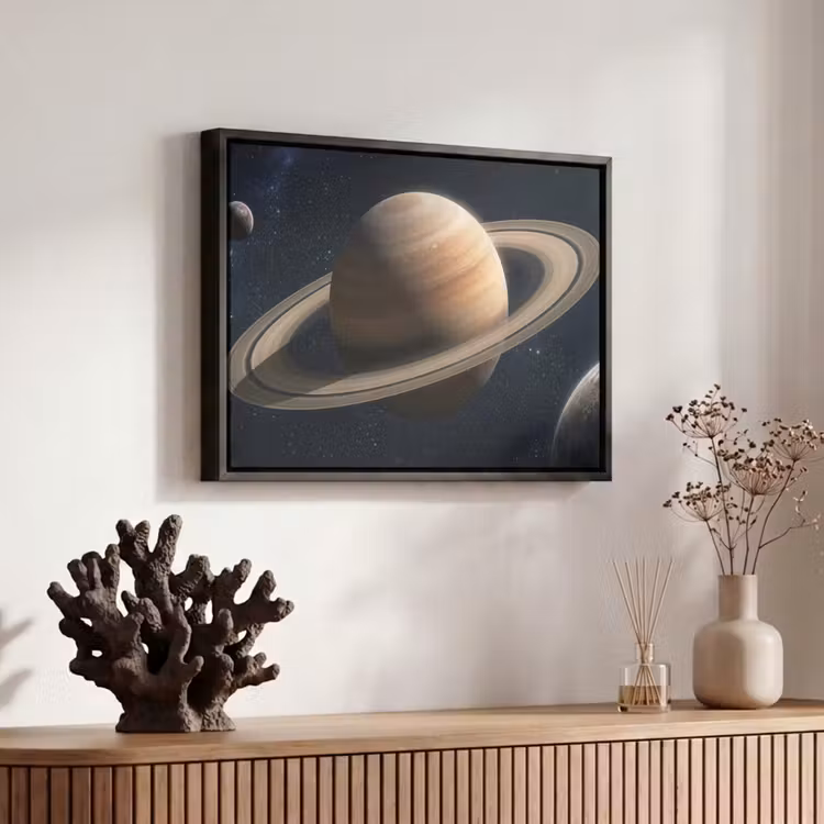 Canvas met lijst - Planeten - Saturnus - Ruimte — 6