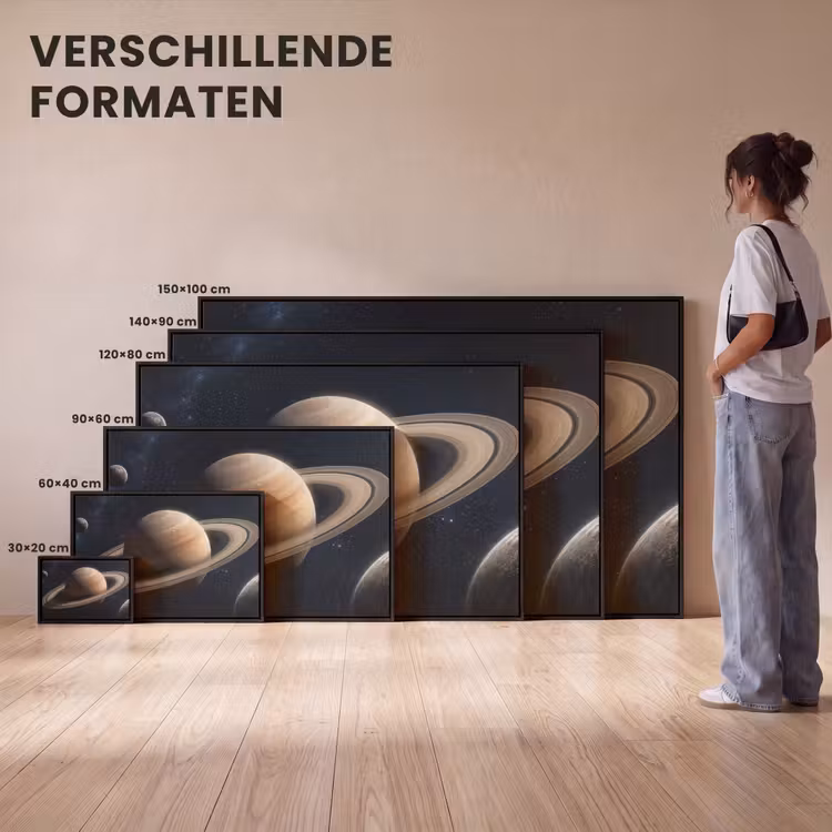 Canvas met lijst - Planeten - Saturnus - Ruimte — 7