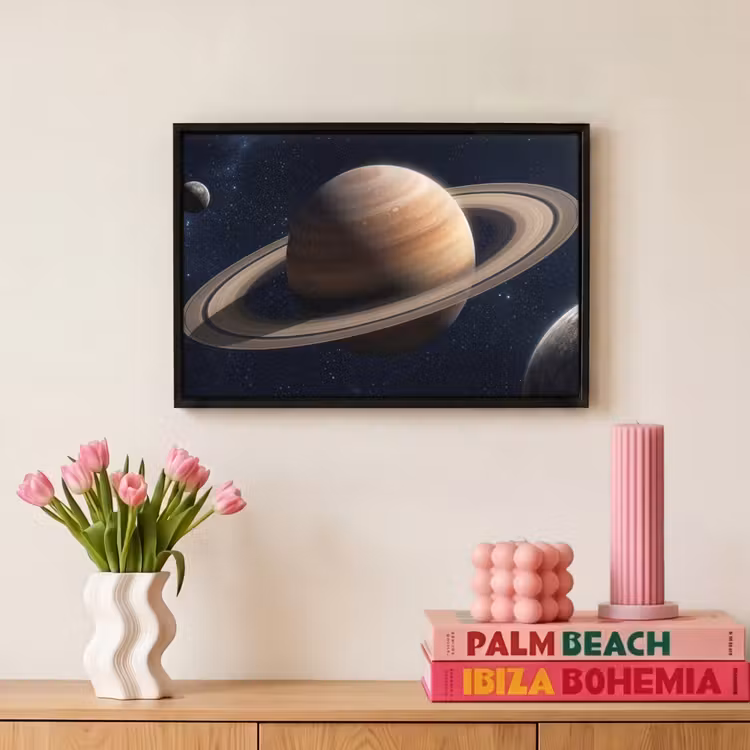 Canvas met lijst - Planeten - Saturnus - Ruimte — 8