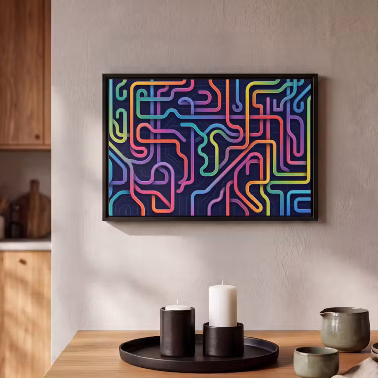 Canvas met lijst - Retro - Abstract - Neon — 2
