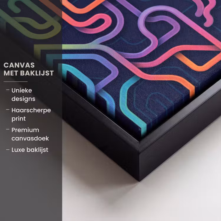 Canvas met lijst - Retro - Abstract - Neon — 5