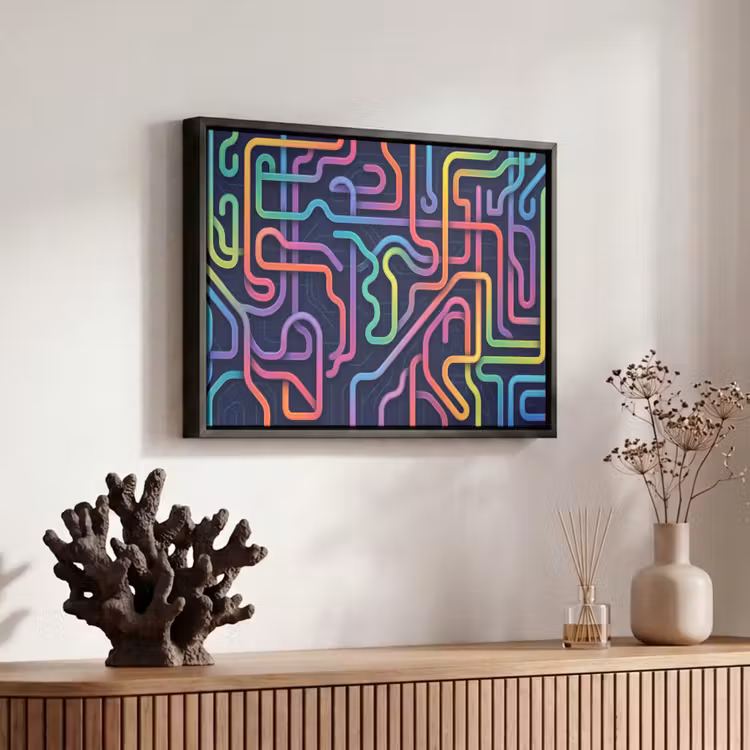 Canvas met lijst - Retro - Abstract - Neon — 6