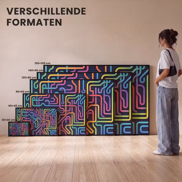 Canvas met lijst - Retro - Abstract - Neon — 7