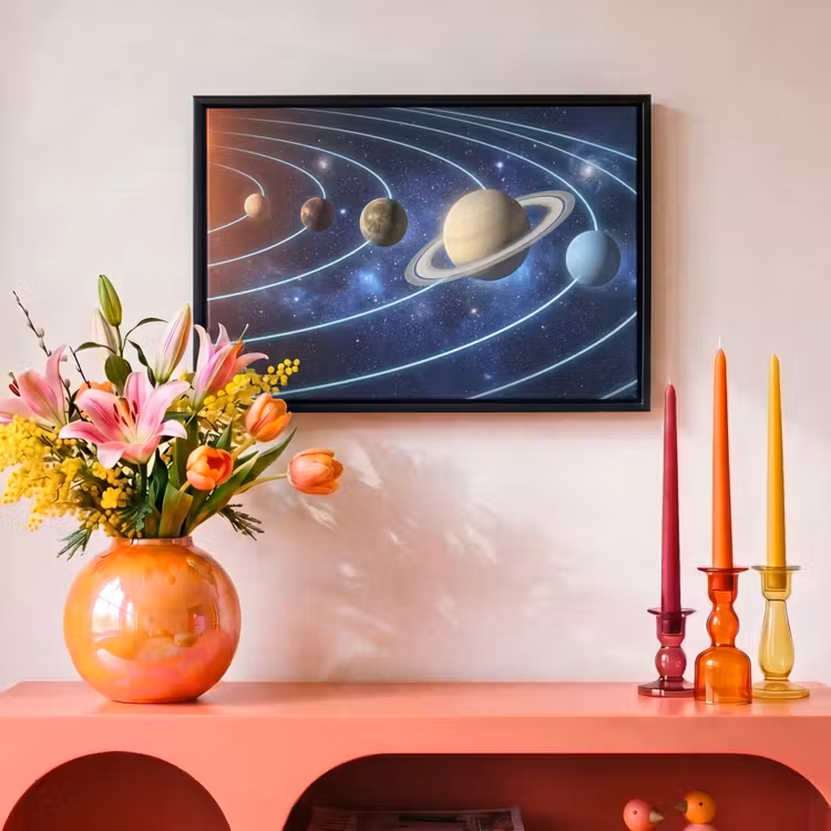 Canvas met lijst - Ruimte - Zonnestelsel - Blauw — 4