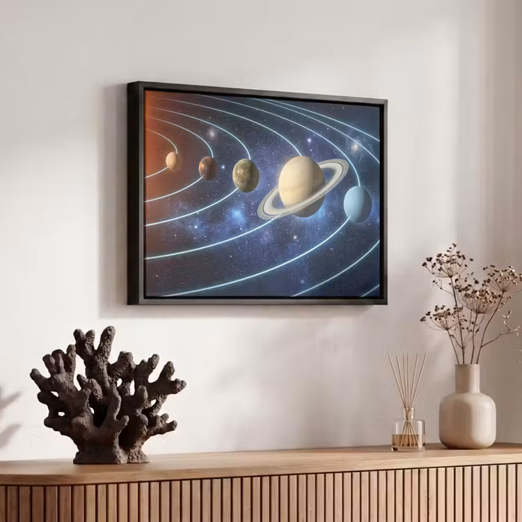 Canvas met lijst - Ruimte - Zonnestelsel - Blauw — 6