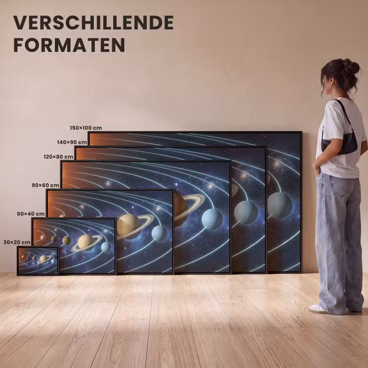 Canvas met lijst - Ruimte - Zonnestelsel - Blauw — 7