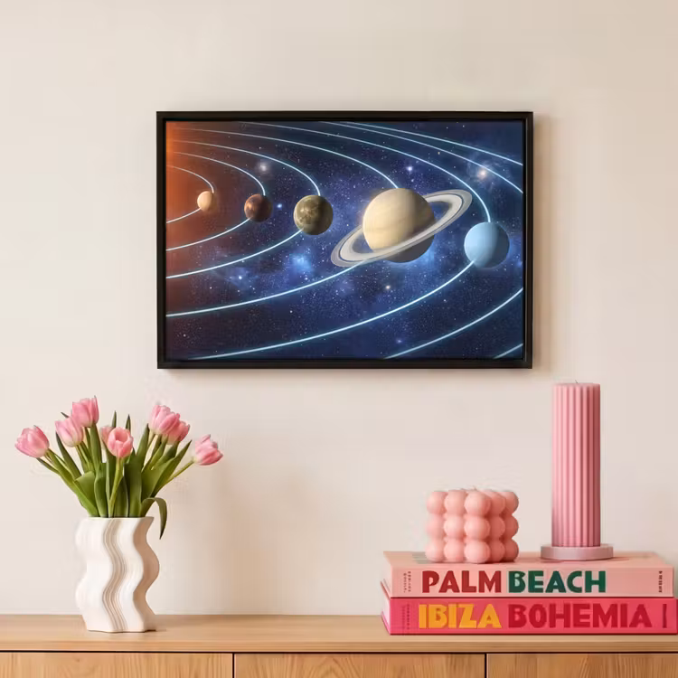 Canvas met lijst - Ruimte - Zonnestelsel - Blauw — 8