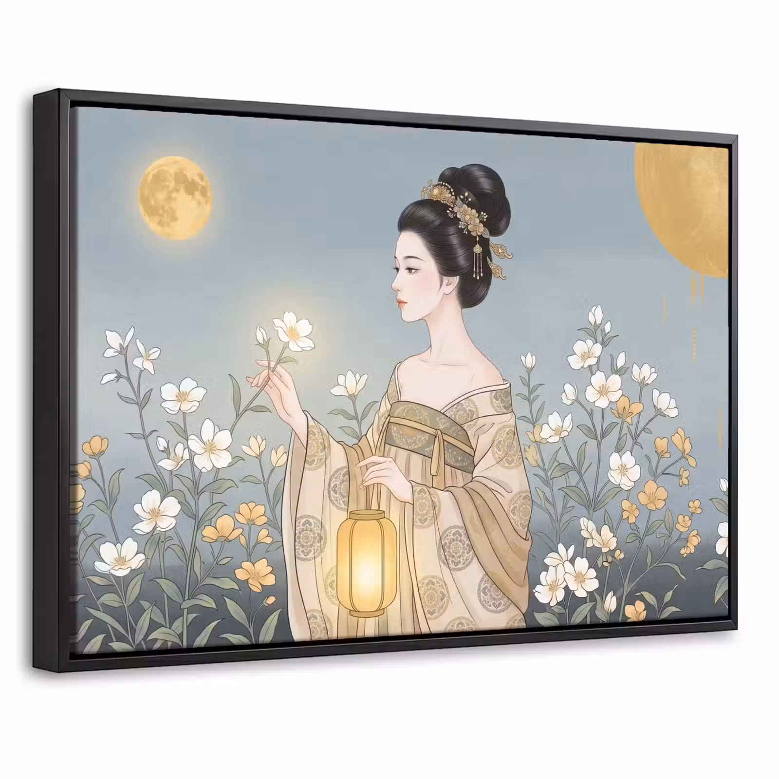 Canvas met lijst - Aziatisch - Vrouw - Kimono — 1