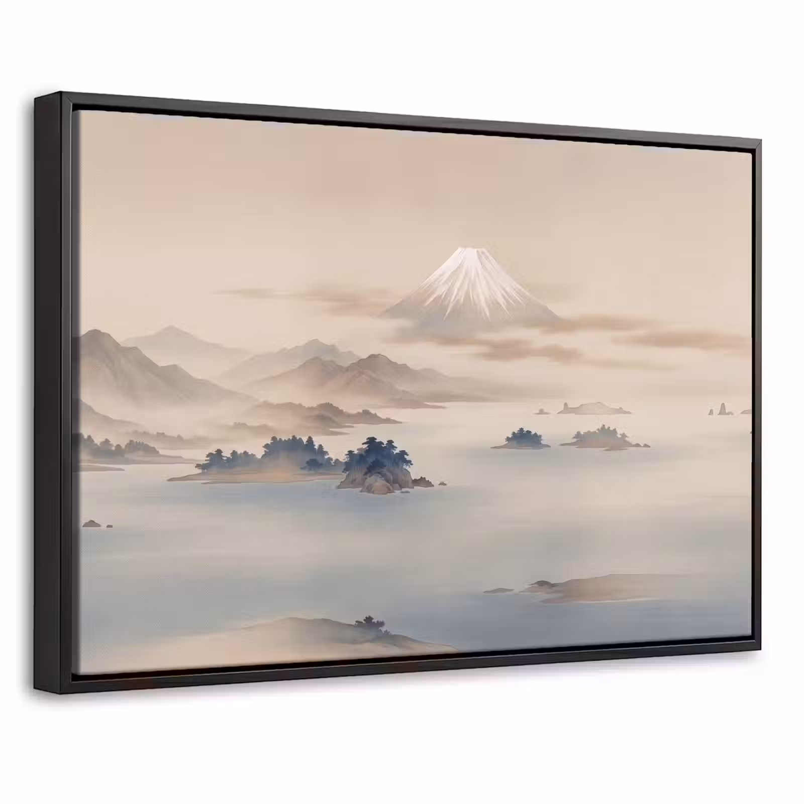 Canvas met lijst - Japans - Landschap - Beige — 1