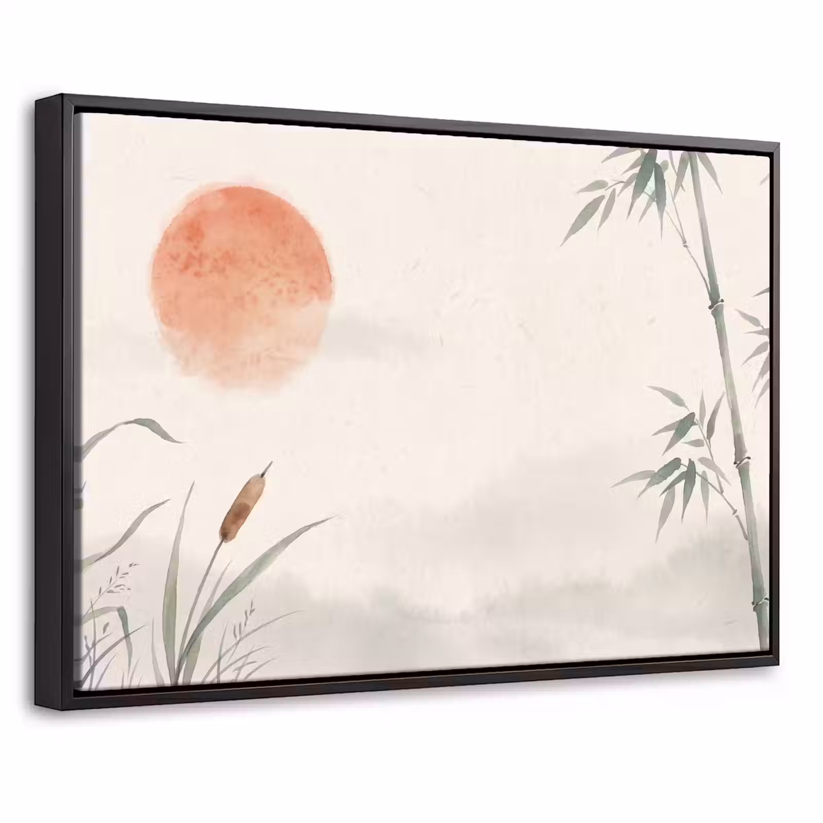 Canvas met lijst - Minimalistisch - Bamboe - Groen — 1