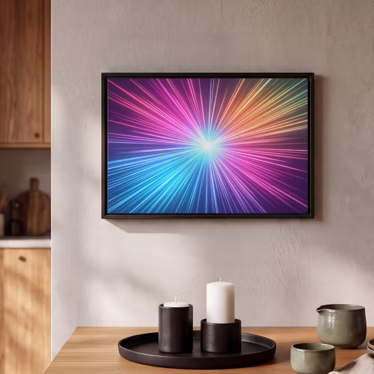 Canvas met lijst - Abstract - Light - Burst - Modern - Colorful — 2