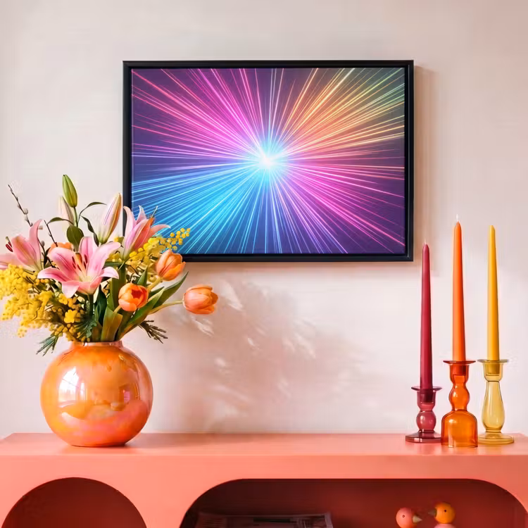 Canvas met lijst - Abstract - Light - Burst - Modern - Colorful — 4
