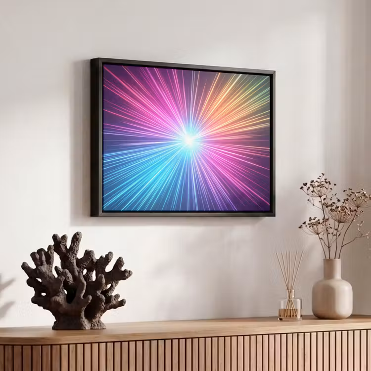 Canvas met lijst - Abstract - Light - Burst - Modern - Colorful — 6