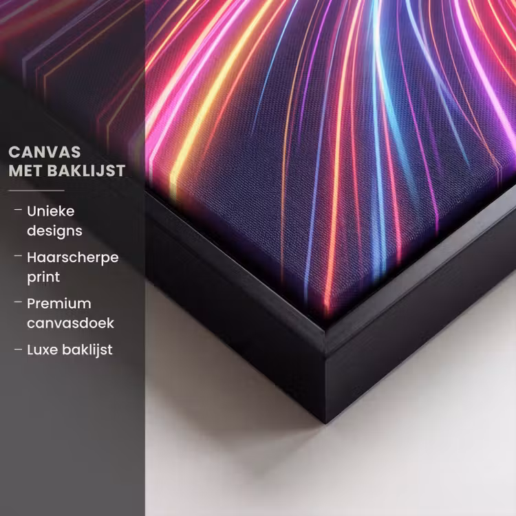 Canvas met lijst - Abstract - Swirl - Futuristic - Neon — 5