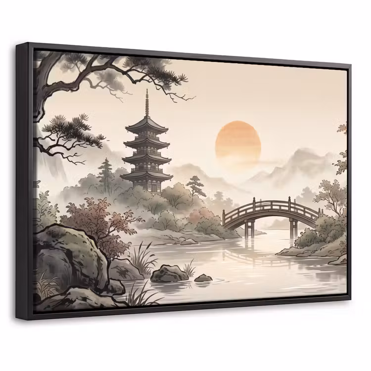 Canvas met lijst - Azië - Landschap - Kleurrijk — 1