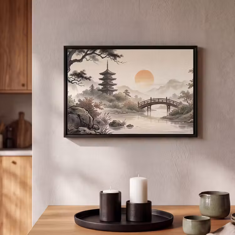 Canvas met lijst - Azië - Landschap - Kleurrijk — 2