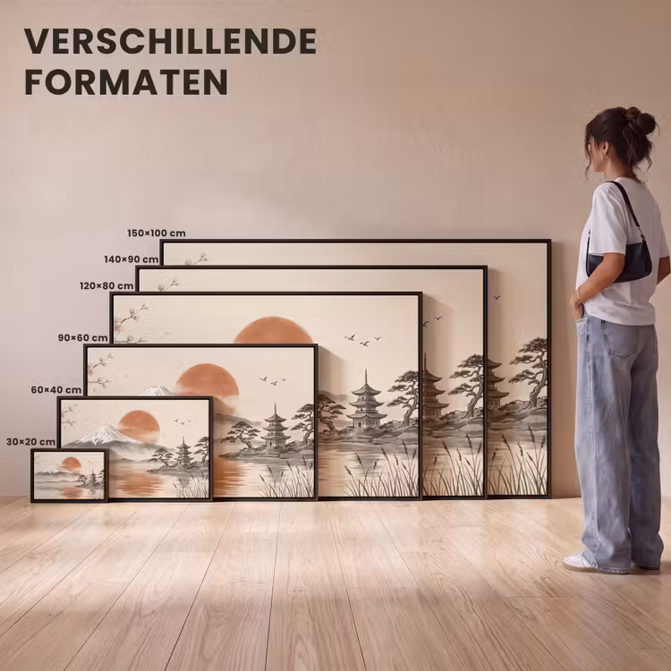 Canvas met lijst - Bergtop - Meer - Bloesem — 7