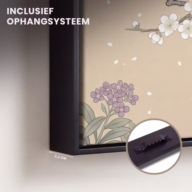 Canvas met lijst - Bloemen - Vogels - Bloemen — 3