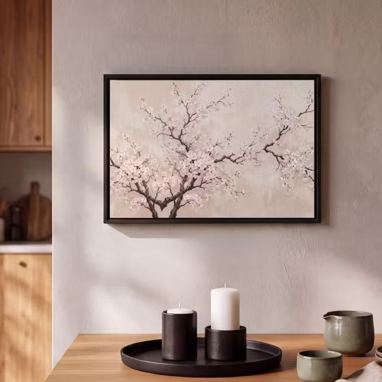 Canvas met lijst - Bloesem - Illustratie - Taupe — 2