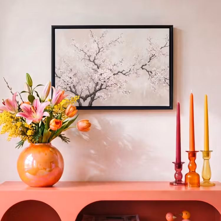 Canvas met lijst - Bloesem - Illustratie - Taupe — 4