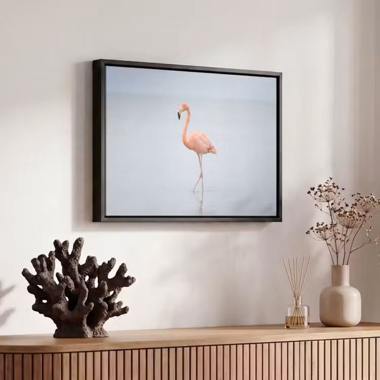 Canvas met lijst - Flamingo - Zee - Roze — 6