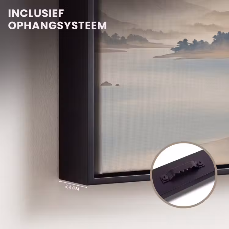 Canvas met lijst - Japans - Landschap - Beige — 3