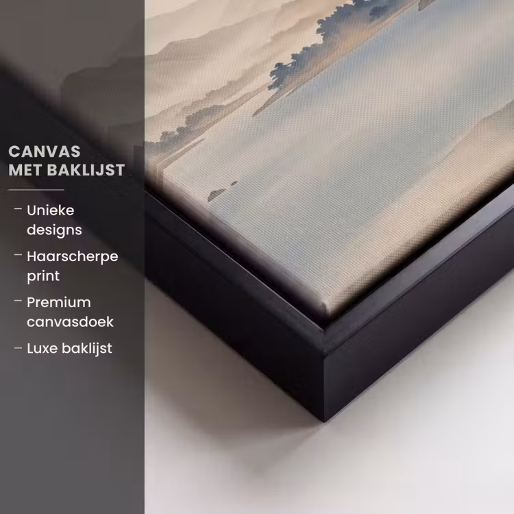 Canvas met lijst - Japans - Landschap - Beige — 5