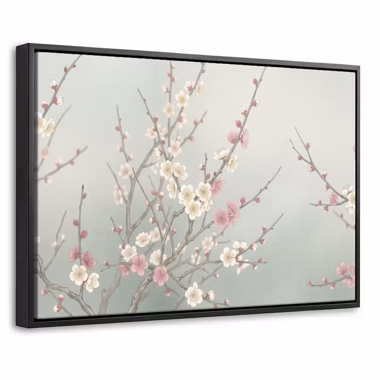 Canvas met lijst - Kersen - Bloesem - Groen — 1