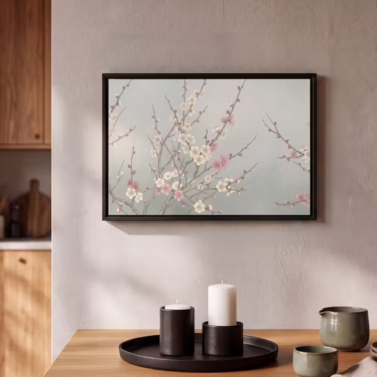 Canvas met lijst - Kersen - Bloesem - Groen — 2