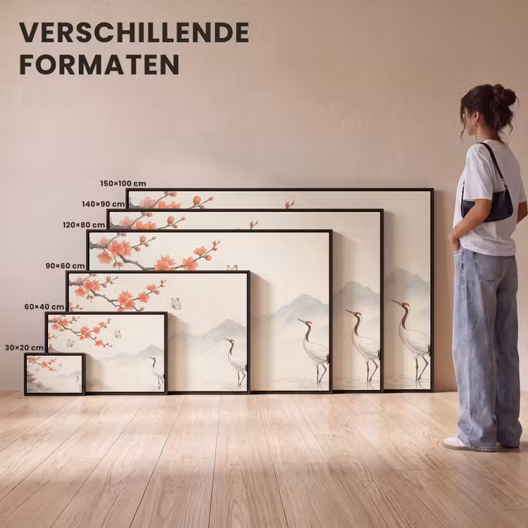 Canvas met lijst - Kraanvogel - Azië - Klassiek — 7