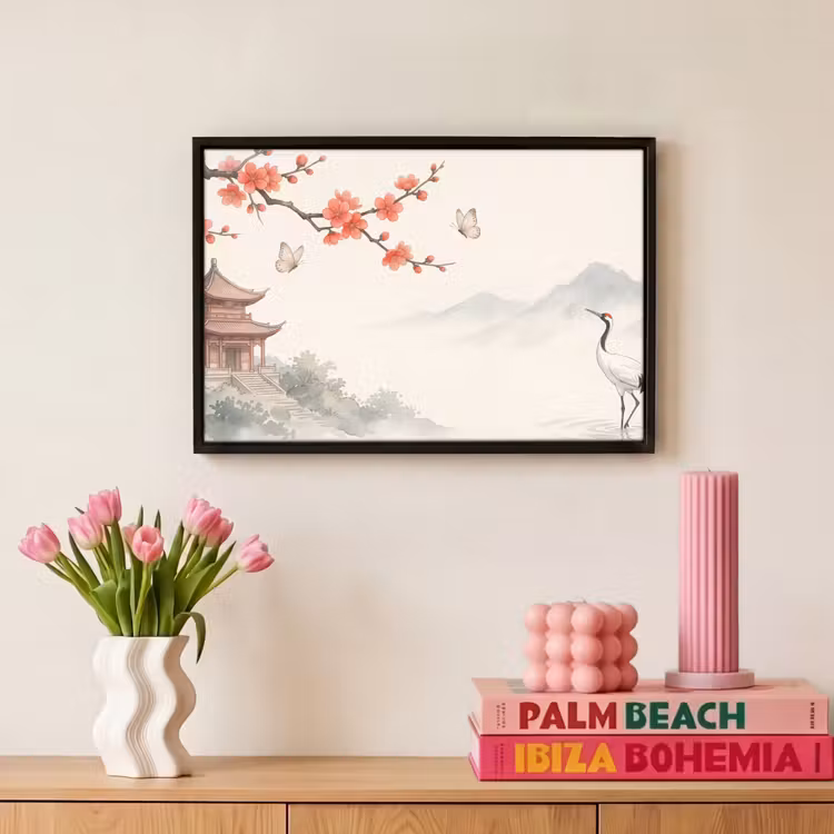 Canvas met lijst - Kraanvogel - Azië - Klassiek — 8
