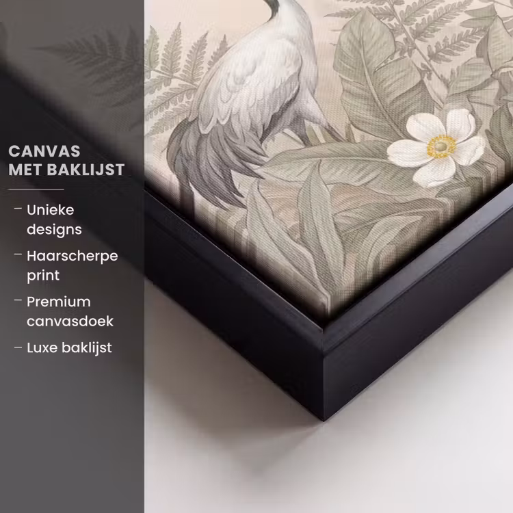 Canvas met lijst - Kraanvogels - Natuur - Roze — 5
