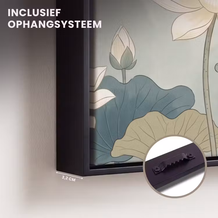 Canvas met lijst - Lotus - Bloemen - Groen — 3