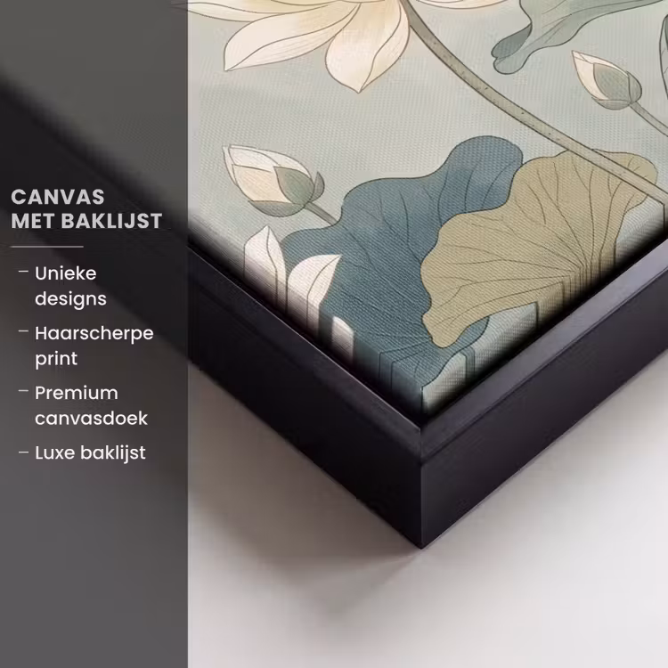 Canvas met lijst - Lotus - Bloemen - Groen — 5