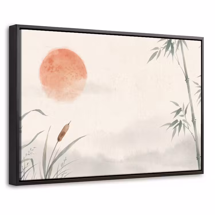 Canvas met lijst - Minimalistisch - Bamboe - Groen — 1