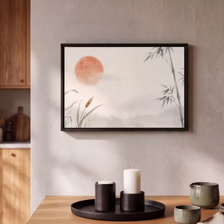Canvas met lijst - Minimalistisch - Bamboe - Groen — 2