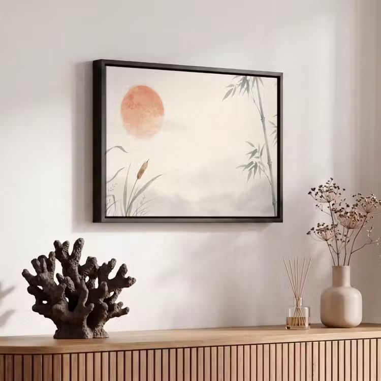 Canvas met lijst - Minimalistisch - Bamboe - Groen — 6