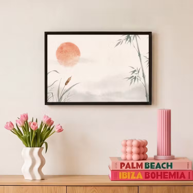 Canvas met lijst - Minimalistisch - Bamboe - Groen — 8