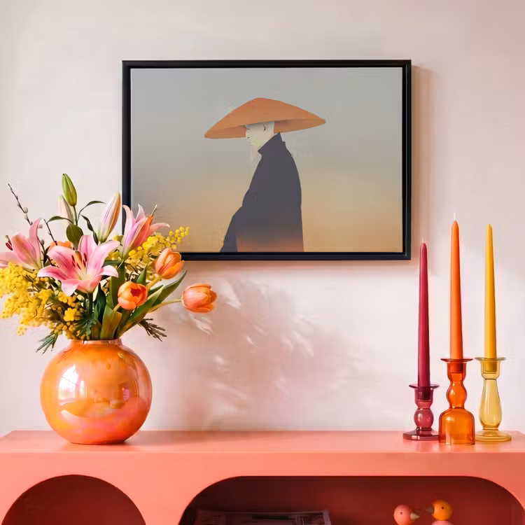 Canvas met lijst - Minimalistisch - Silhouet - Oranje — 4