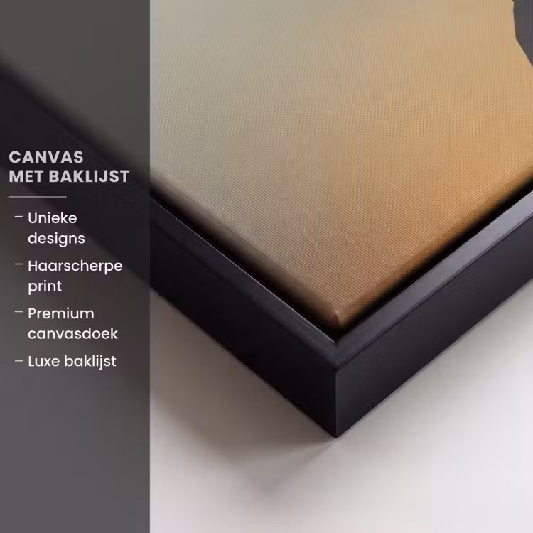 Canvas met lijst - Minimalistisch - Silhouet - Oranje — 5