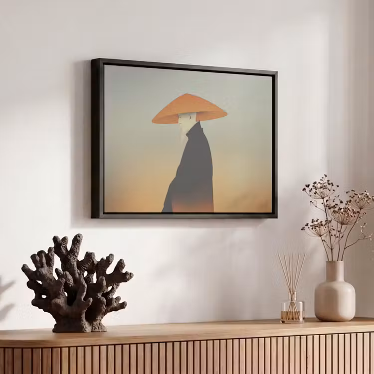 Canvas met lijst - Minimalistisch - Silhouet - Oranje — 6