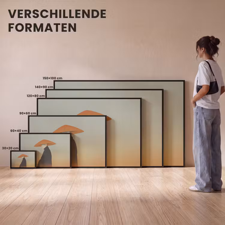 Canvas met lijst - Minimalistisch - Silhouet - Oranje — 7