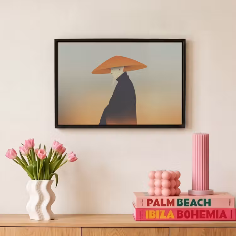 Canvas met lijst - Minimalistisch - Silhouet - Oranje — 8